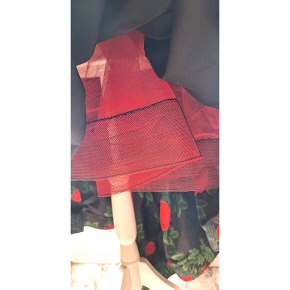 Morton Miles Design 80's Vintage Floral Rose Print Party Cocktail Prom Dress - Picture 12 of 16